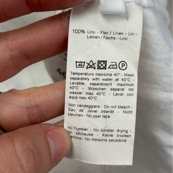 120% lino white linen button front shirt - Picture 5 of 9